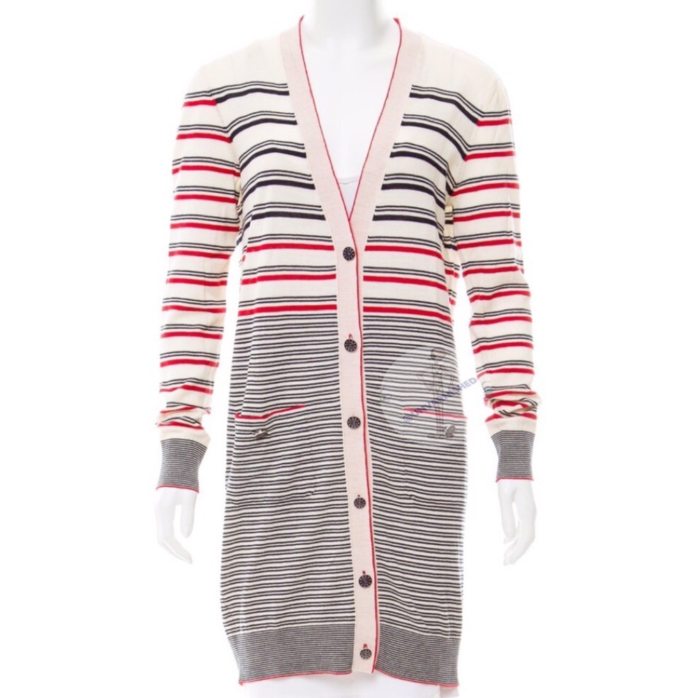 Chanel Striped Long Cardigan US 4-6